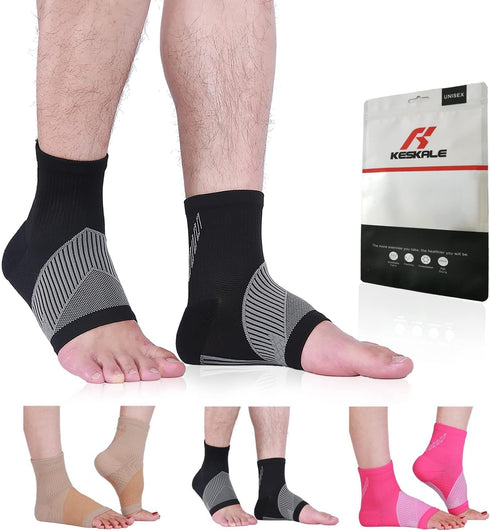 Compression Socks for Women & Men Open Toe (3 Pairs), Ankle Brace Compression Sleeve with Neuropathy, Foot Compression sleeve for Swelling, Pain &...