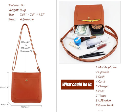 PORT&LOTUS Small Shoulder Bags for Women Square Bucket Bag for Women Women's Simple Pouch...