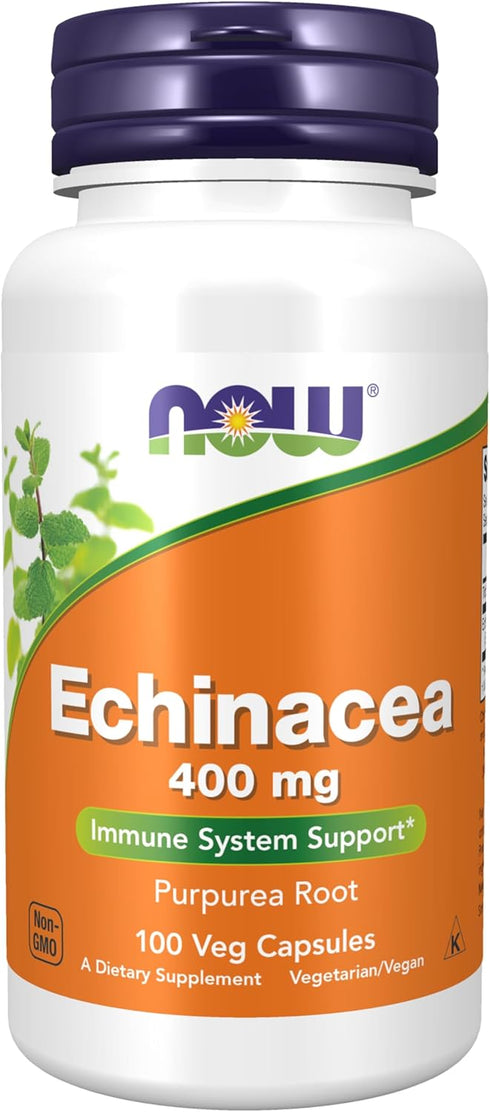 NOW Supplements, Echinacea (Purpurea Root) 400 mg, Immune System Support*, 100 Veg Capsules...