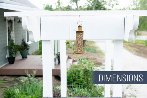 Nat & Jules Small Matte Bronze 9 inch Metal Hanging Outdoor Bird Feeder...