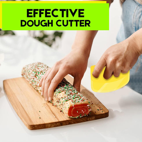 Hard Bench Scraper Dough Scraper - SURDOCA 5.31x3.64'' Plastic Pastry Cutter Dough Cutter Bread Cutter bread making tools, Cake Scraper Bowl Scrap...