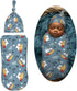 Cool Shark Tree Newborn Swaddle Blankets Hat Sets Soft Baby Receiving Blanket Swaddle Sack for Baby Shower Infant Boy Girl Gift...