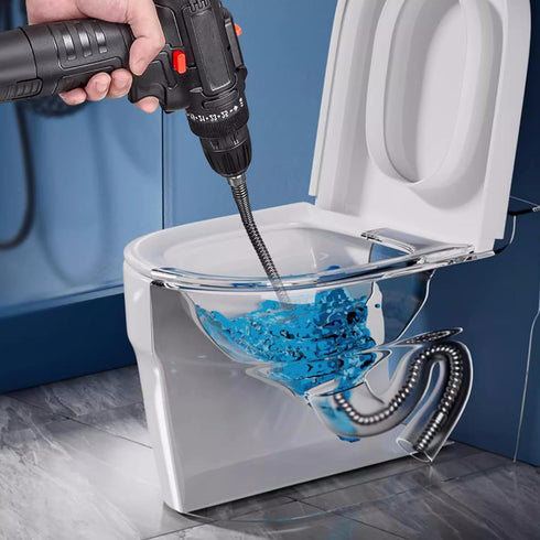 Drain Clog Remover with Drill Connector Drain Auger Cable Drain Snake 9.84Ft Flexible Plumbing Drill Pipe Cleaner for Kitchen, Bathroom, Toilet an...