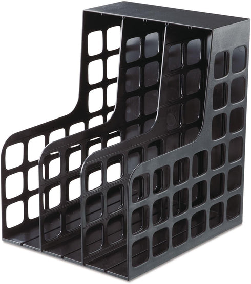 Oxford Decorack Plastic Magazine File, 2 Dividers, Black, 9W x 10-5/8D x 12H, 1 per Box (23004EE)...