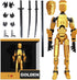 Assembly Completed T13 Action Figure, Titan 13 3D Printed Action Figure, Lucky 13 Action Figure, Assembled Dummy 13 Action Figure(Gold)...