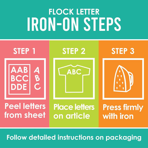 S.E.I 51 Pieces Iron-On Letters: 3 Inch White Iron-On Letters for Clothing, Block Fabric Letters for T-shirts, Jerseys, & More (Block Flock, White...