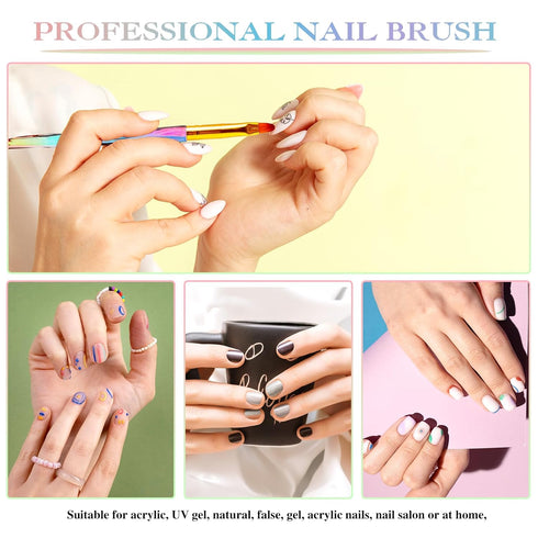 3pcs Nail Polish Clean Up Brush Thin Nail Art Paint Brush for Cleaning Gel Nail Polish Remover Brush Manicure Brush for Nails Cleaning Acetone Des...