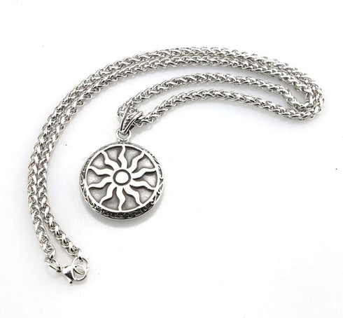 Jewelry Men Women 316L Stainless Steel Sun Pendant Necklace Punk Retro Vintage Style Amulet 22" Chain...