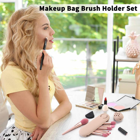 Makeup Sponge Holder with Makeup Sponge, Breathable Beauty Blender Holder, Washable Silicone Make Up Sponges Holder Convenient Beauty Blender Orga...