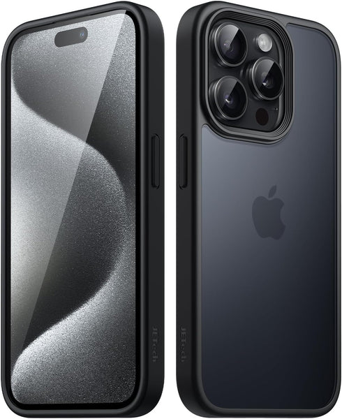 JETech Matte Case for iPhone 15 Pro 6.1-Inch, Shockproof Military Grade Drop Protection, Frosted Translucent Back Phone Cover, Anti-Fingerprint (B...