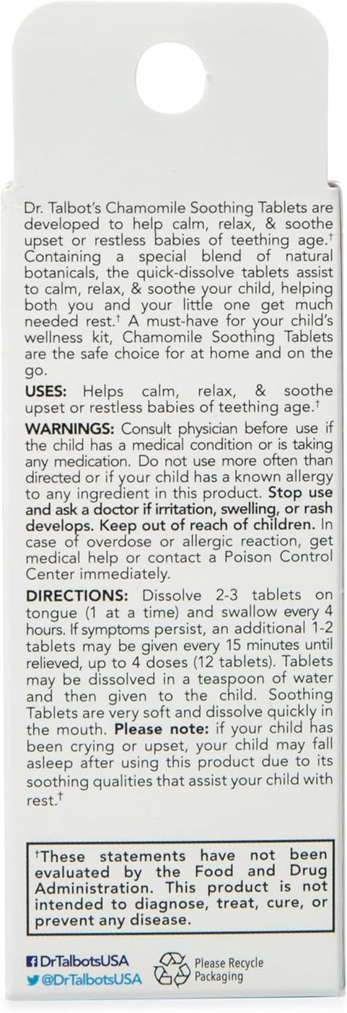 Dr. Talbot's Chamomile Soothing Tablets, Quick Dissolve, 140 Count...