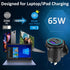 65W PD 12V USB Outlet for Laptop - Qidoe 83W USB C 12V Quick Charge3.0 18W with Power Switch Long Body Waterproof Car Charger Socket for Car Boat ...