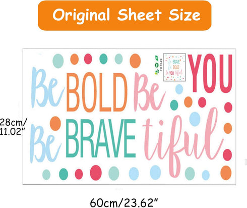 Inspirational Wall Decor Quotes for Boy Girl Room –Be Brave Be Bold Be You Tiful – Decor for Living Room Bedroom Classroom Playroom Nursery Girls ...