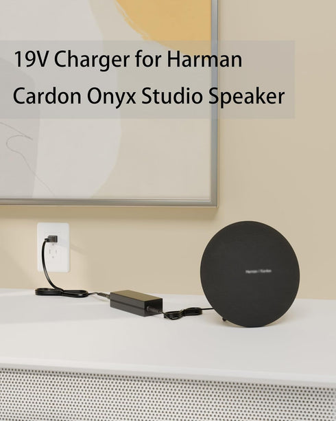 Charger for Kardon Charger Onyx Studio 7 6 5 4 3 2 1 Speaker, 19V Charger Power Cord Repacement for Harmon Kardon Charger Wireless Bluetooth Speak...