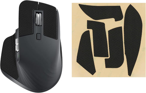 kwmobile Mouse Grip Tape Compatible with Logitech MX Master 3S Grip Tape - Non-Slip Faux Leather - Black...