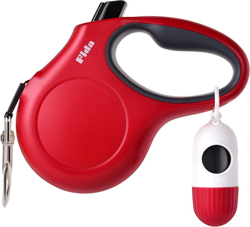 Fida Retractable Dog Leash with Dispenser and Poop Bags, 16 ft Pet Walking Leash for Medium Dog or Cat up to 44 lbs, Anti-Slip Handle, Tangle Free...
