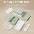 Umami Bento Box Adult All-In-1 w/4 Utensils, 2Sauce Jars, 2 Dividers, 100% Leakproof, Microwave & Dishwasher Safe, Stackable Bento Lunch Box Conta...