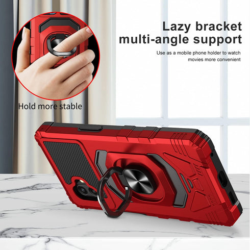 for Samsung Galaxy Xcover 6 Pro Phone Case with Tempered Glass Screen Protector,Military Grade Heavy Duty Shockproof Protective Cover,with Ring Ki...