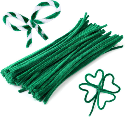 110 Pieces Green Pipe Cleaners, Pipe Cleaners Craft, Craft Pipe Cleaners Chenille Stem Bulk, Art Pipe Cleaners for Creative Decoration Christmas V...