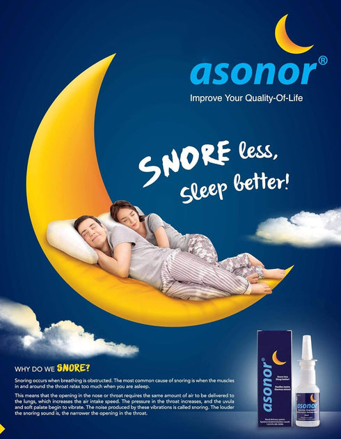 Asonor Snoring Nasal Spray - Fast Snore Stopper Drops for Better Sleep, Natural Breathing Relief - Helps Open The Throat & Air Passage While Sleep...