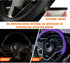 Steering Wheel Cover, Soft Leather Premium Durable Elastic Auto Wheel Cover Protector, Stretch Breathable Anti-Slip Lining, Universal 14.5-15 inch...