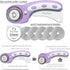 Rotary Cutter Set - Quilting Kit incl. 45mm Fabric Cutter, 5 Replacement Blades, A6 Cutting Mat and Craft Clips - Ideal for Crafting, Sewing, Patc...