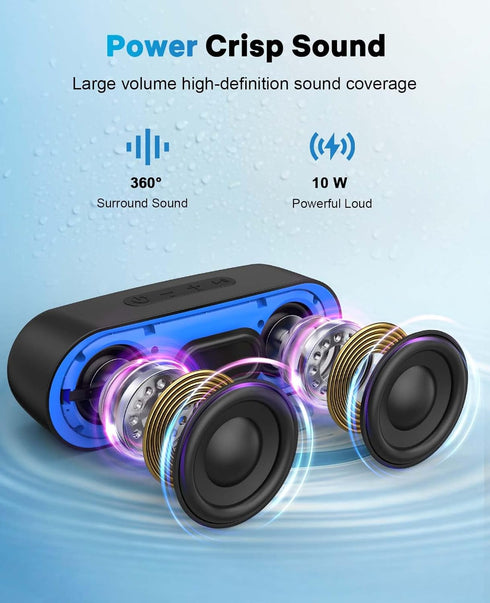 LENRUE Bluetooth Speakers, Waterproof Portable Speakers with TWS, 24 Playtime, Stereo Sound, Wireless for Home Shower Pool Beach Outdoor (Black).....