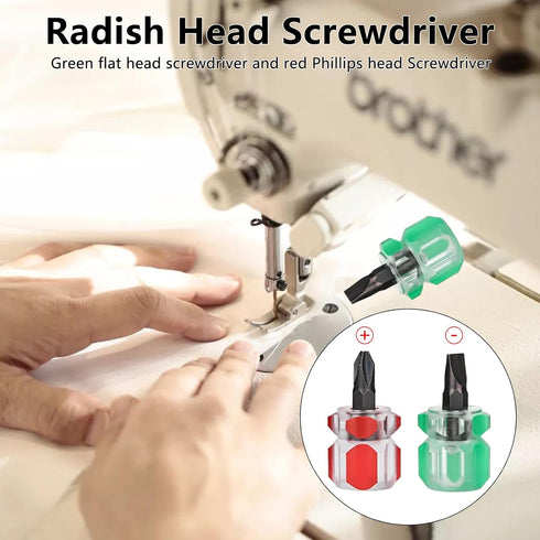 Essential Sewing Machine Cleaning Kit 12Pcs Includes Durable Tweezers Double Headed Lint Brush 4Pcs Short Screwdrivers,Seam Rippers|Sewing Machine...