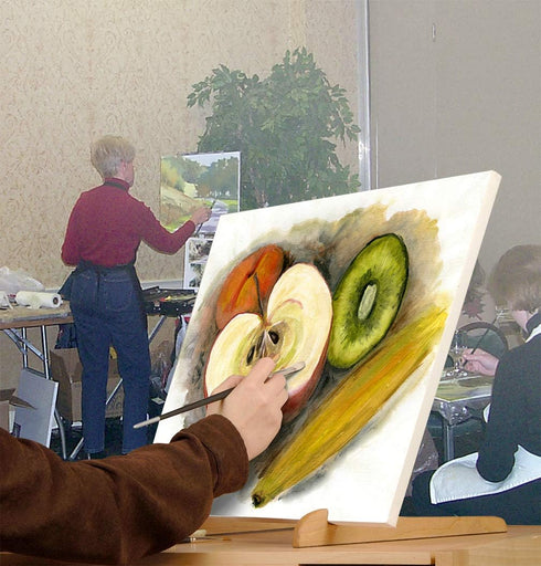 Creative Mark The Original Overby Tabletop Painting Easel, Portable Compact Easy Carry, Hold & Display Stretched Canvas Stable, 12" Inches, Natura...