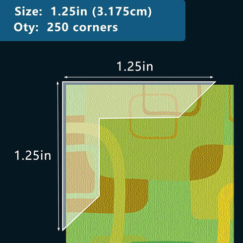 Lineco, Archival Polypropylene Mounting Corners, Self Adhesive, Pressure Sensitive, Non-Yellowing Acid-Free, 1.25 Inches, Mount Artwork Photograph...
