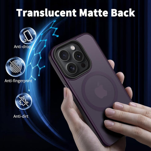 CACOE Magnetic Case for iPhone 15 Pro Max 2023 6.7 inch-Compatible with MagSafe & Magnetic Car Phone Mount,Anti-Fingerprint TPU Thin Phone Cases C...
