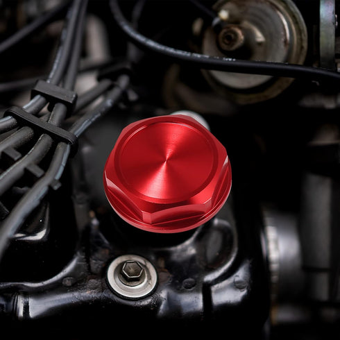 X AUTOHAUX Red Aluminum Alloy Gas Engine Oil Filler Cap Plug Cover for Toyota TRD Highlander RAV4 Yaris Camry Corolla Tacoma Land Cruiser...