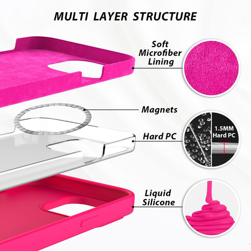 ZUSLAB Magnetic Silicone Case Compatible with Apple iPhone 14 Pro 6.1'' 2022, Compatible with All MagSafe Accessories & Charging, Liquid Silicone ...