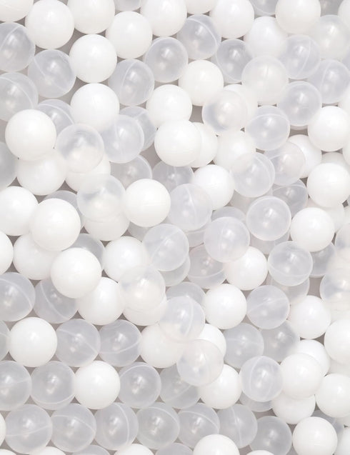 100 Ball Pit Balls-Thicken Plastic Play Balls for Toddlers Babies Playpen Balls for Tent Ball Pool Bounce House Party Decoration (Clear&White)...