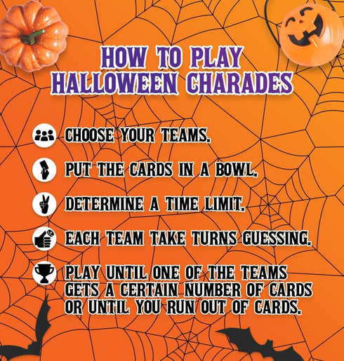 Anton Publications Halloween Charades The Ultimate Halloween Party Game for Adults, Friends, and Family - Spooky Fun with Halloween Movie Characte...