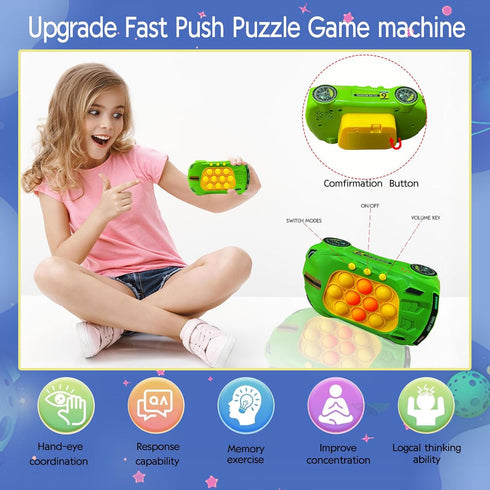 Quick Push Game Toys for Kids, Pop Fidget Toys Handheld Game for Children, Pop Fidget Sensory Toys, Push Bubble Light up Puzzle Game for Autistic ...