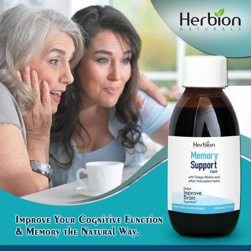 Herbion Naturals Memory Support Liquid - Helps Improve Brain Function & Absent Mindedness - Adults and Children Over 12 yo - 5 Fl Oz (150 ml)...