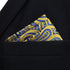 S&W SHLAX&WING Mens Ties Silk Neckties Yellow Mustard Paisley Matching Pocket Square...