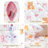 Cute Travel Makeup Bag, Cotton Quilted Small Cosmetic Bag Handmade, Bear Bow Patterns Coquette Aesthetic Floral Pouches Toiletry Brushes Pencil Or...
