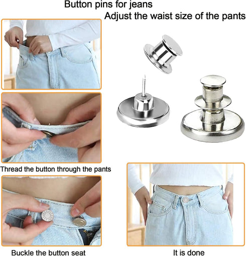 YouOKLight Button pins for jeans, jean buttons pins for loose jeans, revamp your jeans with ease! No sew instantly adjust and secure loose jeans, ...