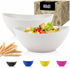 Wheat Straw Bowls Set of 2,Unbreakable Salad Bowls,Plastic Bowls Dishwasher & Microwave Bowls,Sturdy and Stackable Kitchen Bowls for Serving,Oatme...