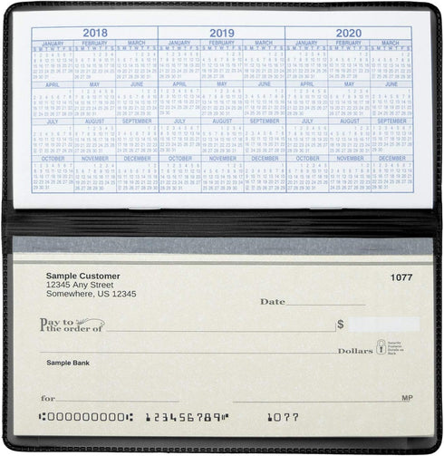 Black Vinyl Checkbook Cover, Top Tear Personal Vinyl Checkbook Cover...