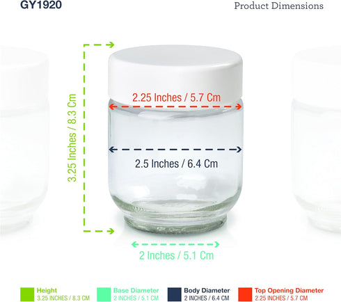 Euro Cuisine Glass Jars for Yogurt Maker, Set of 8...