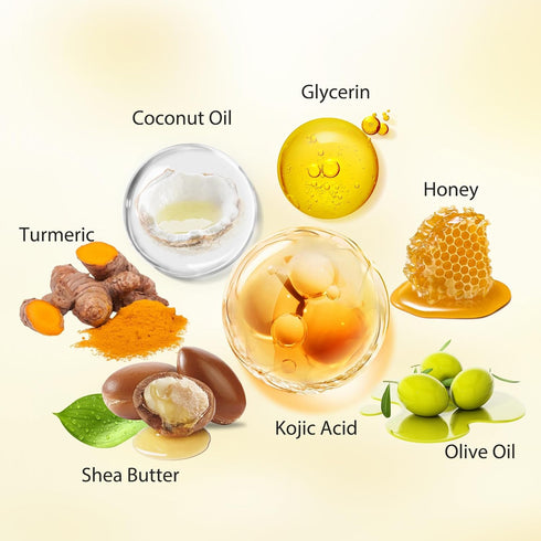 Tamoskiny Honey Glow Lemon Turmeric Kojic Acid Soap Bar for Hyperpigmentation, Lemon Turmeric Kojic Soap for Dark Spots Remover, Deep Cleansing Fa...