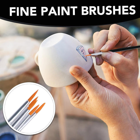 AROIC Small Paint Brushes Bulk,200 Pcs Nylon Hair Paint Brushes with Flat and Round Pointed Acrylic Paint Brushes,Craft Paint Brushes for Oil Wate...