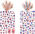 4th of July Nail Art Stickers American Independence Day Nail Design Lips Flag Hearts Flame Shape 3D Self-Adhesive Nail Art Supplies Patriotic Stic...