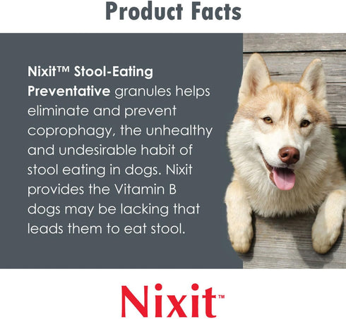 Nixit Stool-Eating Preventative for Dogs - Vitamin B Supplement - Chicken Liver and Natural Fish Flavored Powder - 10.5 oz...