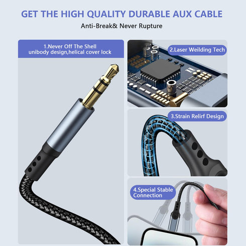 AUX Cord for iPhone (Apple MFi Certified) 3.3 FT, Lightning to 3.5mm Audio Aux Cable Fit with iPhone 14 Pro/13 Pro Max/12 Mini/12 Pro Max/11 Pro M...
