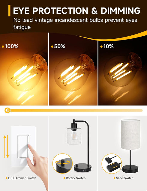 E26 Edison Light Bulb 40 Watt Equivalent, A15 Dimmable LED Light Bulbs, 5W LED Filament Light Bulb, Warm White 2700K, 500LM Ceiling Fan Light Bulb...