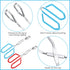 2 Pieces 10.6 Inch Stainless Steel Kitchen Scissor Tongs Heavy Duty Cooking Tongs, with Comfortable Red Blue Handle for Cooking Barbecue Food, Dis...